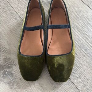 Madewell Green Velvet Women's Shoes